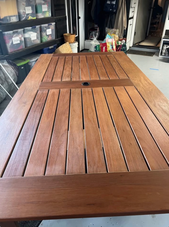 Slatted Outdoor Dining Table